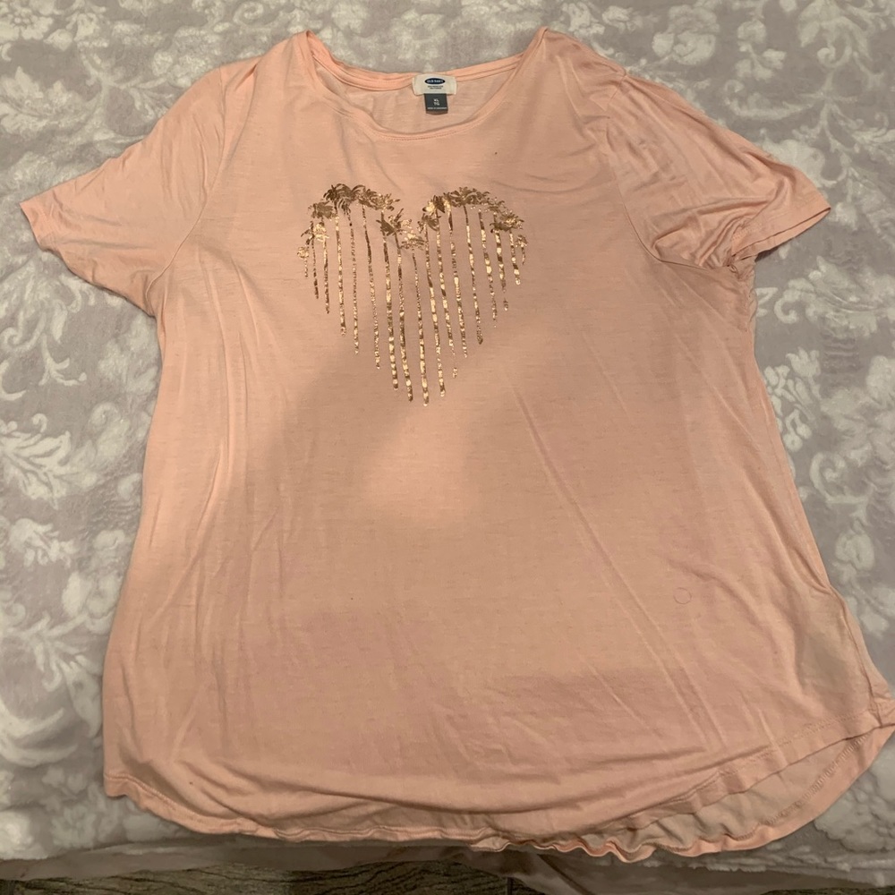 pink palm tree heart tee